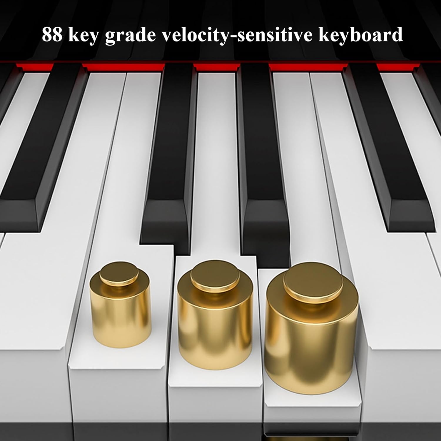 Piano Keyboard 88 Keys Full Size Electric Keyboard Piano With Velocity-Sensitive Key Portable Beginner Digital Piano With Stand, Sustain Pedal, Music Stand(Brown)