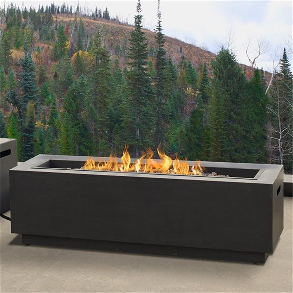 Contemporary Steel Propane Fire Pit in Gray
