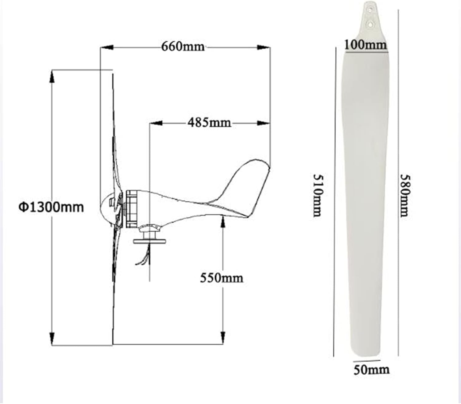 10000W Wind Turbine Vertical Axis Generator- 12V 24V 48V Solar Panel Kits Suit for RV Marine Home Solar Wind Hybrid System(White)