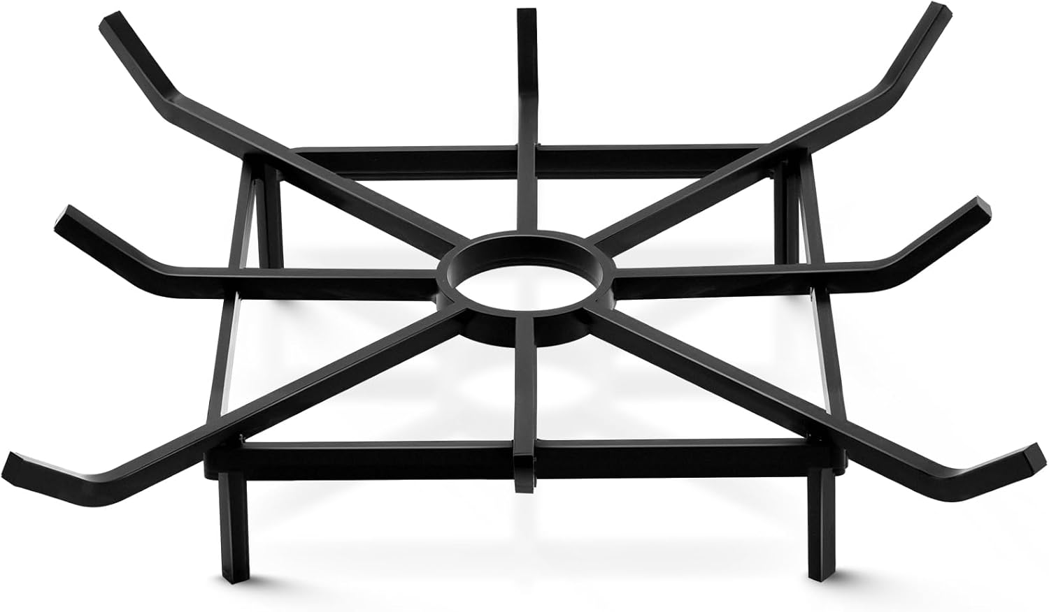 24 x 24 Inch Square Wheel Fire Pit Grate, Heavy Duty Fireplace Grate for Outdoor Wood Burning, Fire Pits, Fireplace Hearth & Campfire, Metal Log Rack Holder