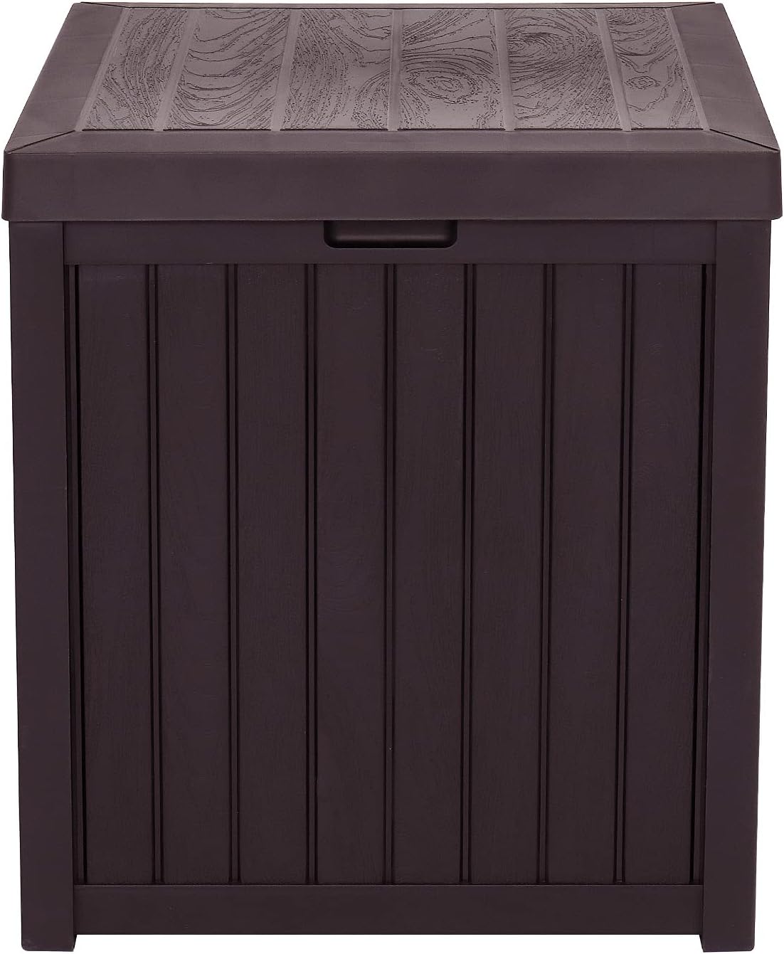 Bonnlo Medium Deck Box Organization, Resin Storage Box, for Patio Furniture or Tools, Lockable, for Garden, Pool, Yard, Porch and Balcony, 51 Gallon, Brown