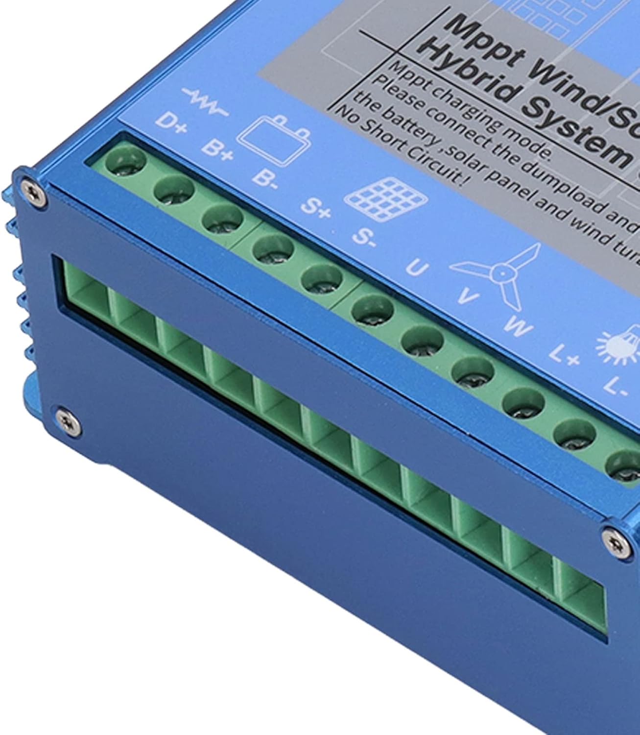 24V 48V MPPT Wind Solar Hybrid Controller, Universal LCD Energy Charge Controller, Wind 1000W Photovoltaic 1000W - Pressurized MPPT Technology, Stepless Unloading Function, Battery Compatible