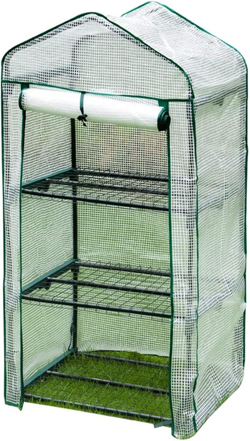 Three-Layer Garden Greenhouse Cover, Indoor Balcony Plant and Vegetable Planting Room for Flowers, Removable Waterproof PE Cover (Color : White, Size : 69×49×128cm)