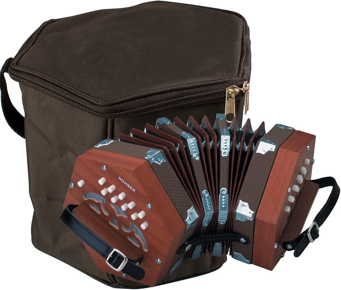 Hohner D40 20-Key Concertina Bundle with Hohner CONG Concertina Gig Bag