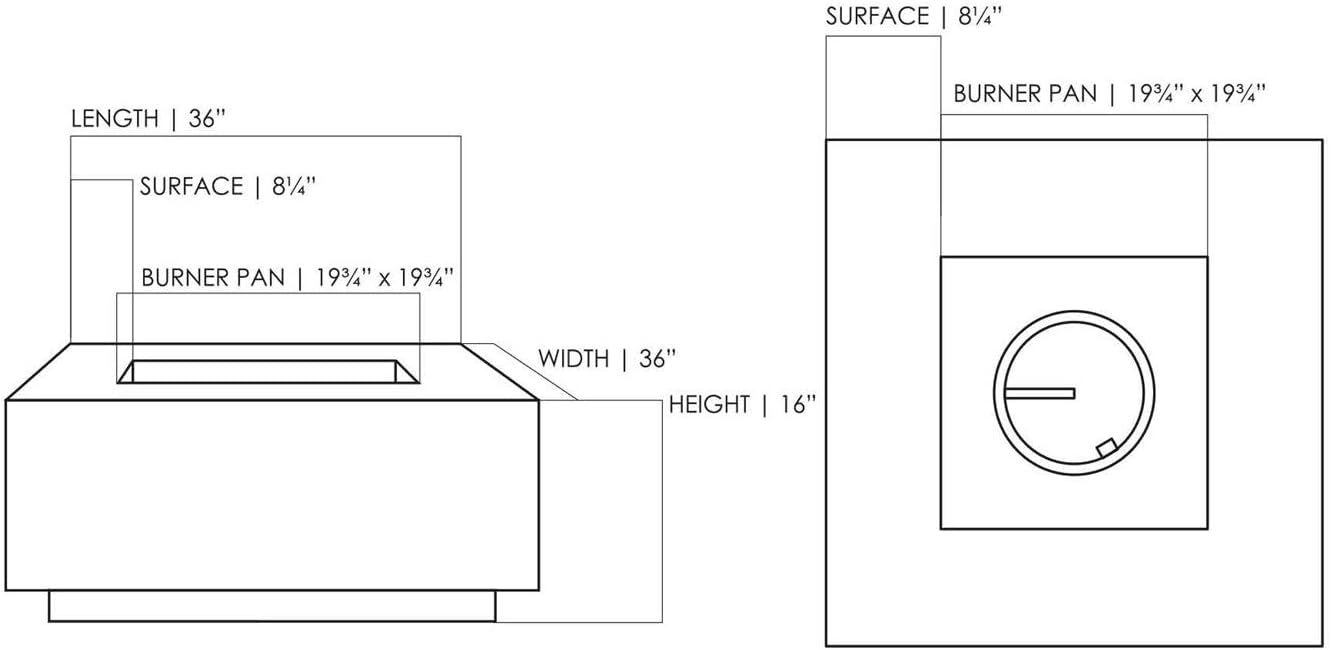 Prism Hardscapes Tavola 2 Fire Table in Cafe - NG