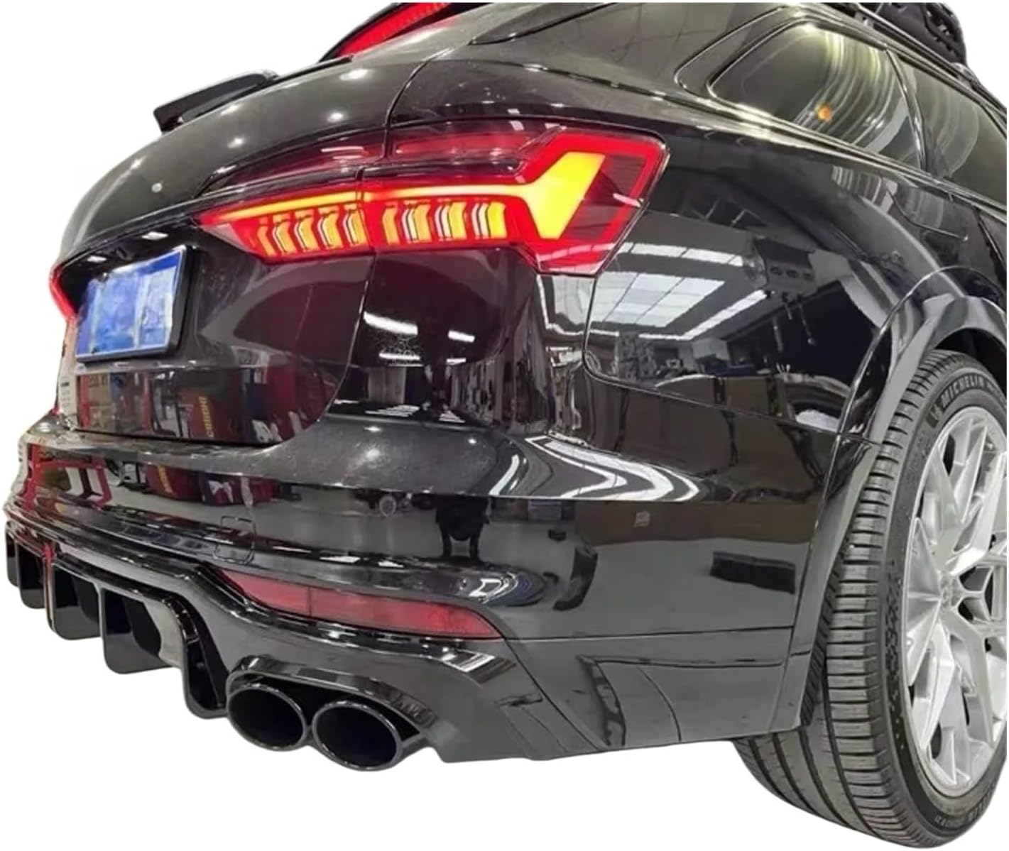 Rear Lip Spoiler&Exhause Compatible for Audi A6 C8 S6 Allroad A6avant 2019-2024 Bumper Diffuser Car Modification Accessories