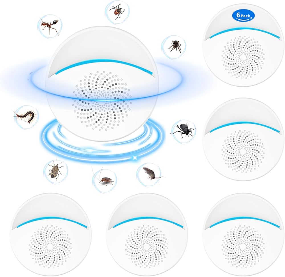 2024 Upgraded Ultrasonic Pest Repeller, Indoor Pest Repellent 6 Packs, Electronic Plug in Pest Control for Roach, Ant, Rodent, Mouse, Bugs, Mosquito, Spider Repellent for House, Garage, Warehouse