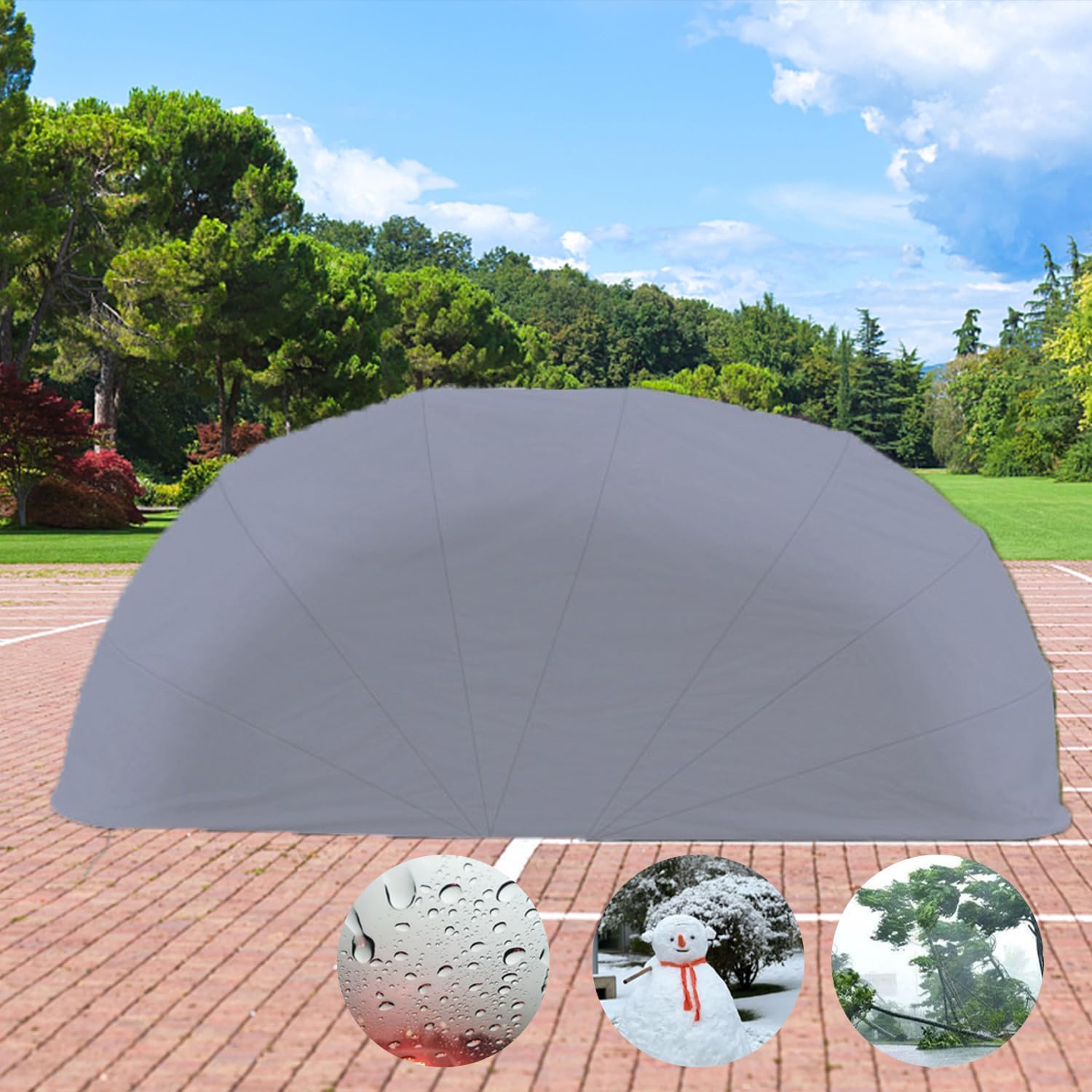 Outdoor Mobile Carport, Fully Automatic Heavy Duty Car Tent, Portable Garage Water-Proof, Proof Wind, Snow, Telescopic Car Canopy Stainless Steel Materia (6.4 * 2.8 * 2.65M)