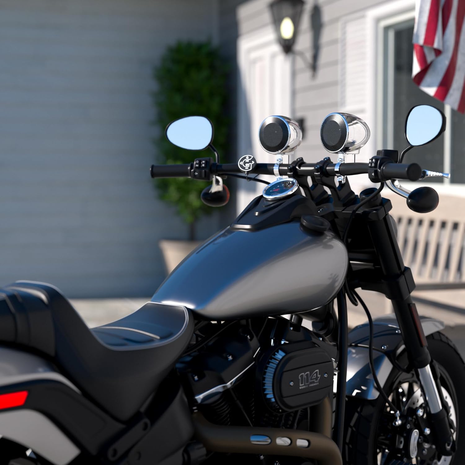 GoHawk Bluetooth Motorcycle Speakers and Amplifier Audio Sound System, 4 Inch Weatherproof Speakers, Volume Control, FM Radio, Perfect for Motorcycles/ATVs