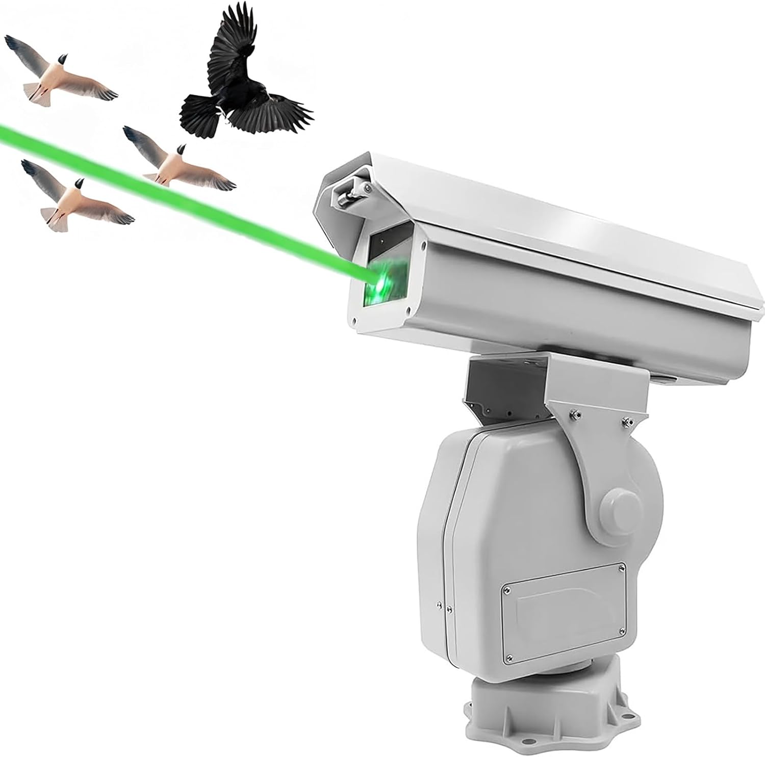 Bird Repellent Laser Devices 360° Cruise Automatic Bird Scarer Laser Bird Repellent Device for Substations, Airports, Orchards, APP Remote Control, IP66 Waterproof, Quiet B