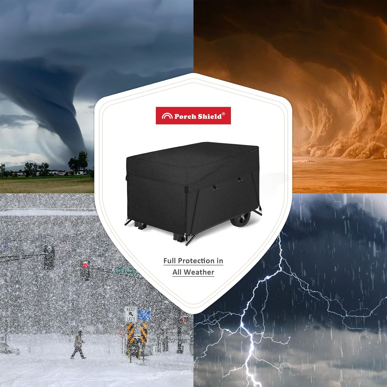 Porch Shield Generator Covers Running - Heavy Duty Waterproof Generator Rain Tent Shelter for 3500w-12000w Black