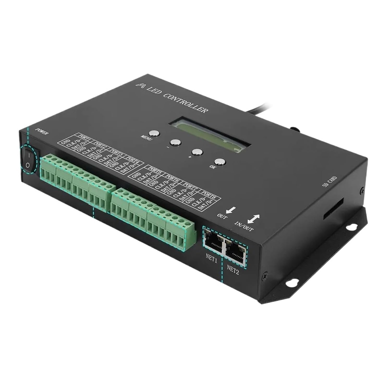 H807SA 8-Channel WS2811 WS2812B DMX512 SPI LED H807 4-Channel Pixel Controller 5-24V(H807SA)