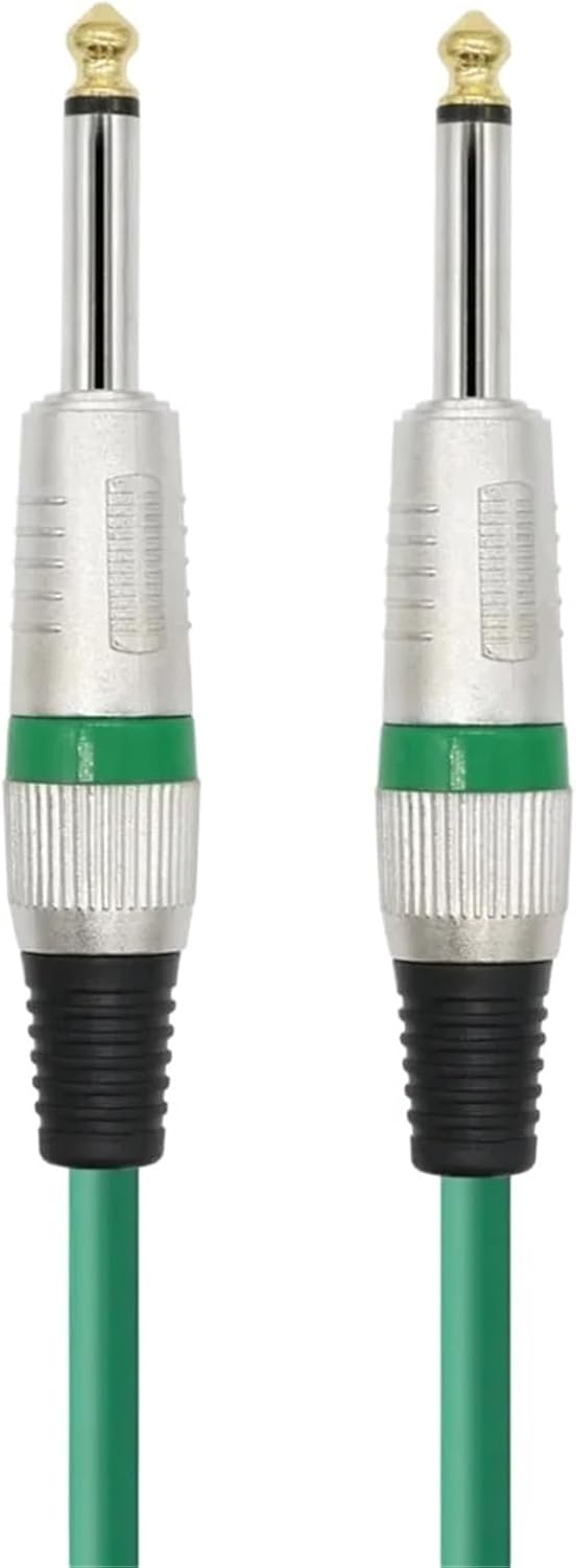 6.5mm TS Guitar Cable Male To 1/4 Inch Instrument Audio Aux Cables for Electric Mixer AMP(Green M-M)