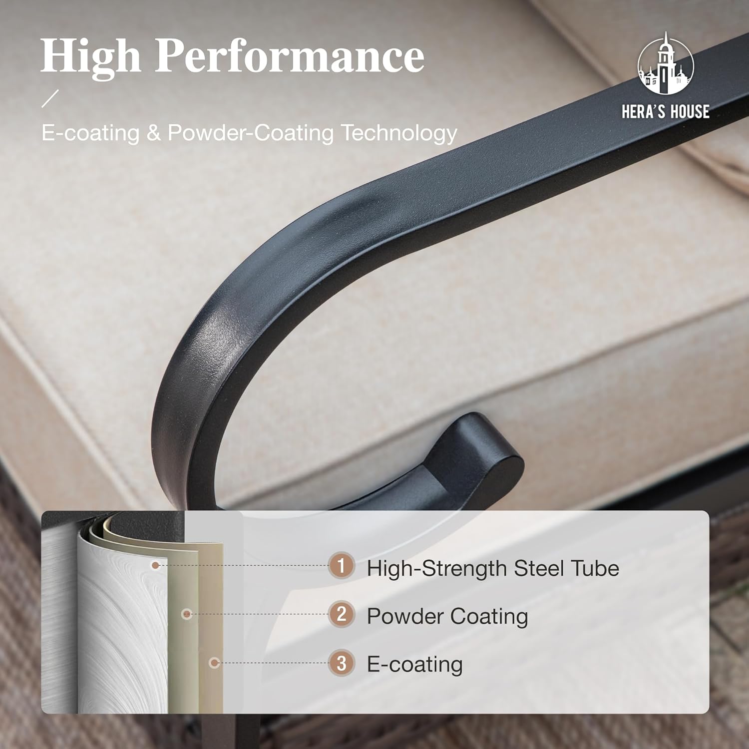 HERA'S HOUSE 4 Piece Patio Furniture Set with 56