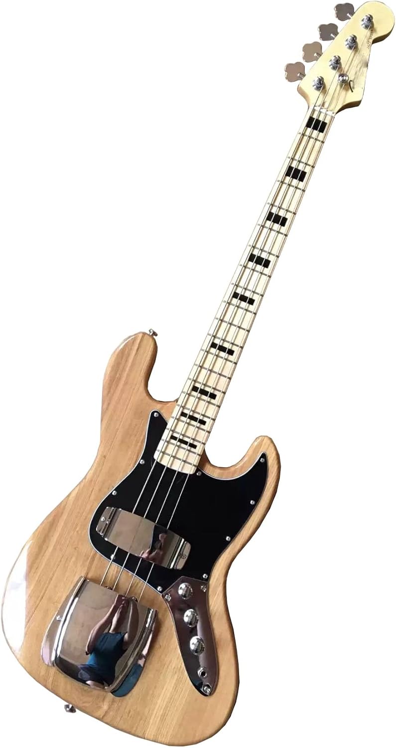 Custom 4 String Bass Guitar Ash Body Chrome Hardware Glossy Finish,Good Tembre