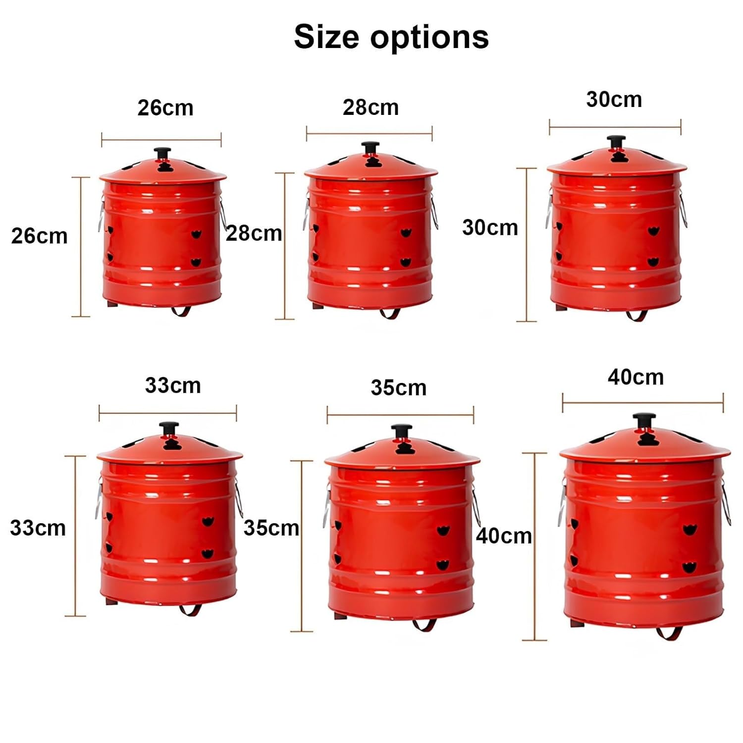 YFJK Metal Trash Burning Barrel with Handle, 33x33cm Paper Burner for Safe Document Disposal, Outdoor Fire Pit for Burning Papers and Waste