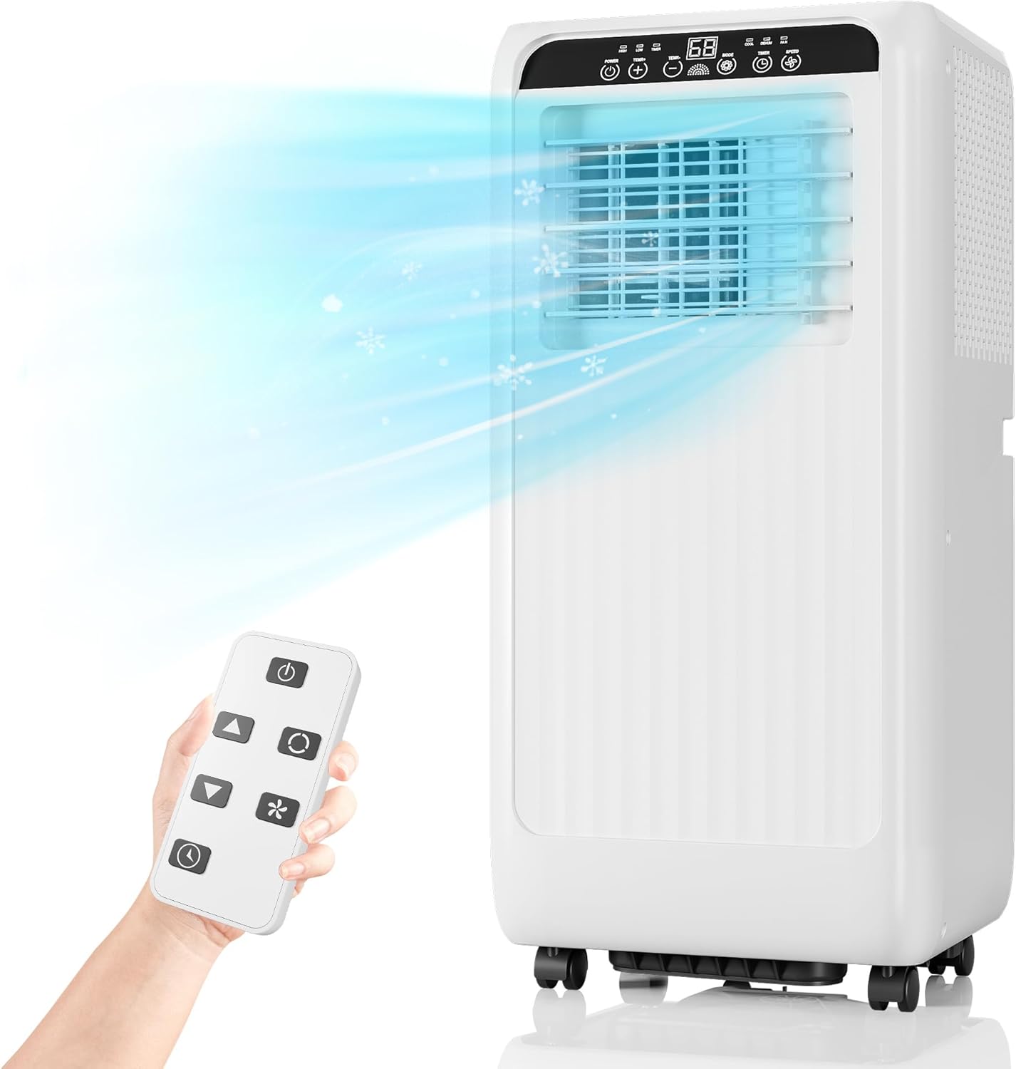 Garvee 8000 BTU Portable Air Conditioners, 3 in-1 Portable AC with 24H Timer & Remote Control, Dehumidifier, and Fan Mode, Black