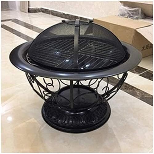 Fire Pits Outdoor Wood Burning Large Bonfire Wood Burning Patio Coal Grill Firepit for Outside Grill Charcoal Smokeless Grill with Spark Screen Poker with Cover BBQ Cooking for Outside