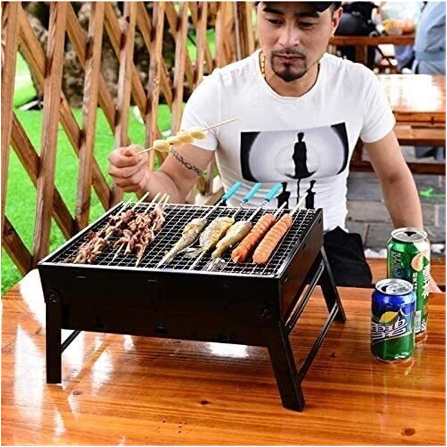 Fire Pits Outdoor Wood Burning Bonfire Wood Burning Patio Coal Grill Firepit for Outside Grill Charcoal Smokeless Grill with Spark Screen Poker with Cover BBQ Cooking for Outside Camping