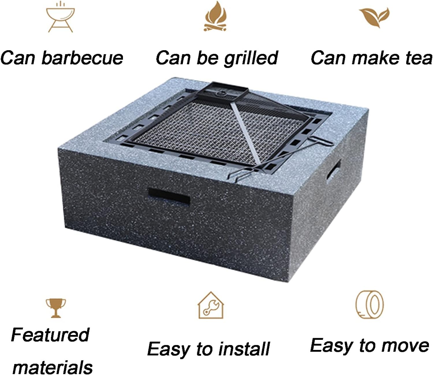 Fire Pit Outdoor fire Pit, Villa Courtyard Coffee Table Barbecue Table, homestay Heating Brazier, Home Fireplace Table