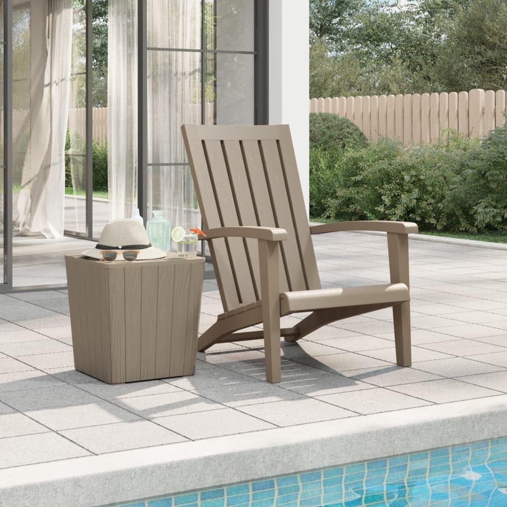 Patio Adirondack Chair Light Brown Polypropylene,Adirondack Patio Chair: Durable, Comfortable, & Stylish for Outdoor Relaxation Outdoor Furniture, Outdoor Chairs