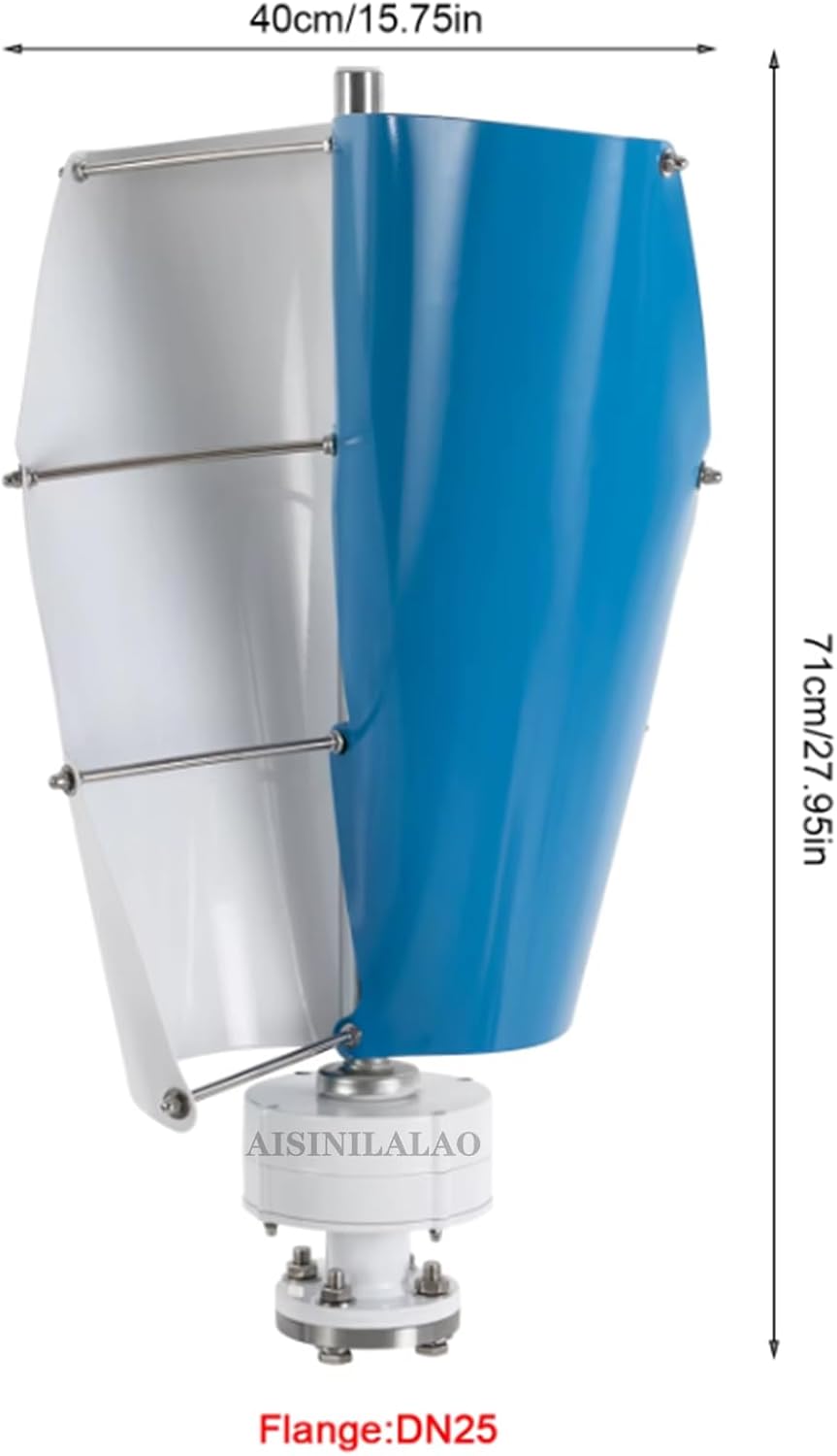 400W Wind Turbine Generator with 2 Blades,Spiral Vertical Turbine Generator W/Controller,12V 24V 48V Generators Suitable for Household Emergency Power Supply