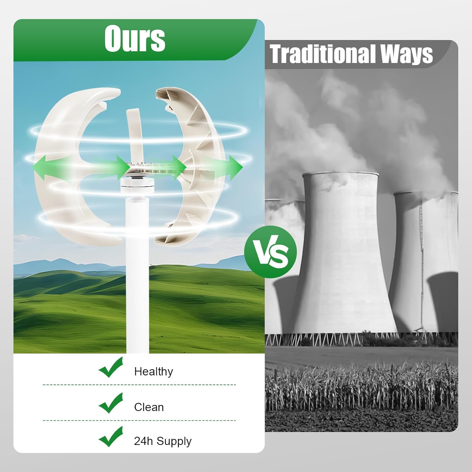 Wind Turbine Generator, 5 Blades Charger Controller 12V Kit, 600W Vertical Lantern Wind Turbine Generator