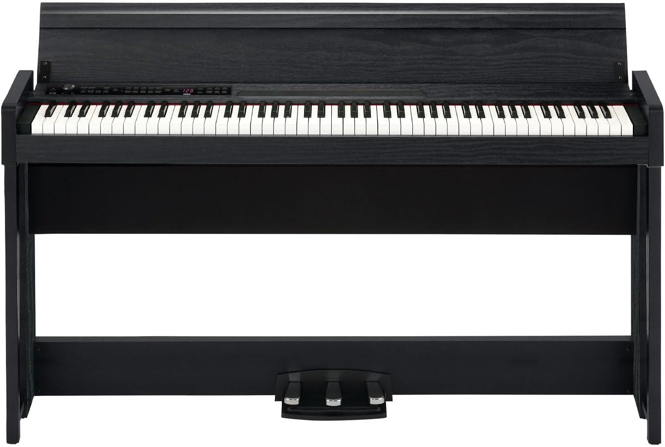 Korg C1 Air Bluetooth 88 Key Digital Piano with Real Weighted Hammer Action 3 Keyboard, Black with Rosewood Grain
