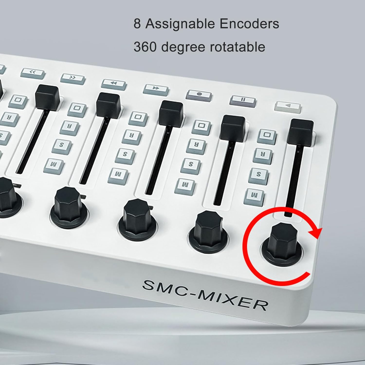 MIDI Controller Mixer, 8 Push Buttons Keyboard Controller43 Control Keys 8 Knobs USB MIDI Mixing Console