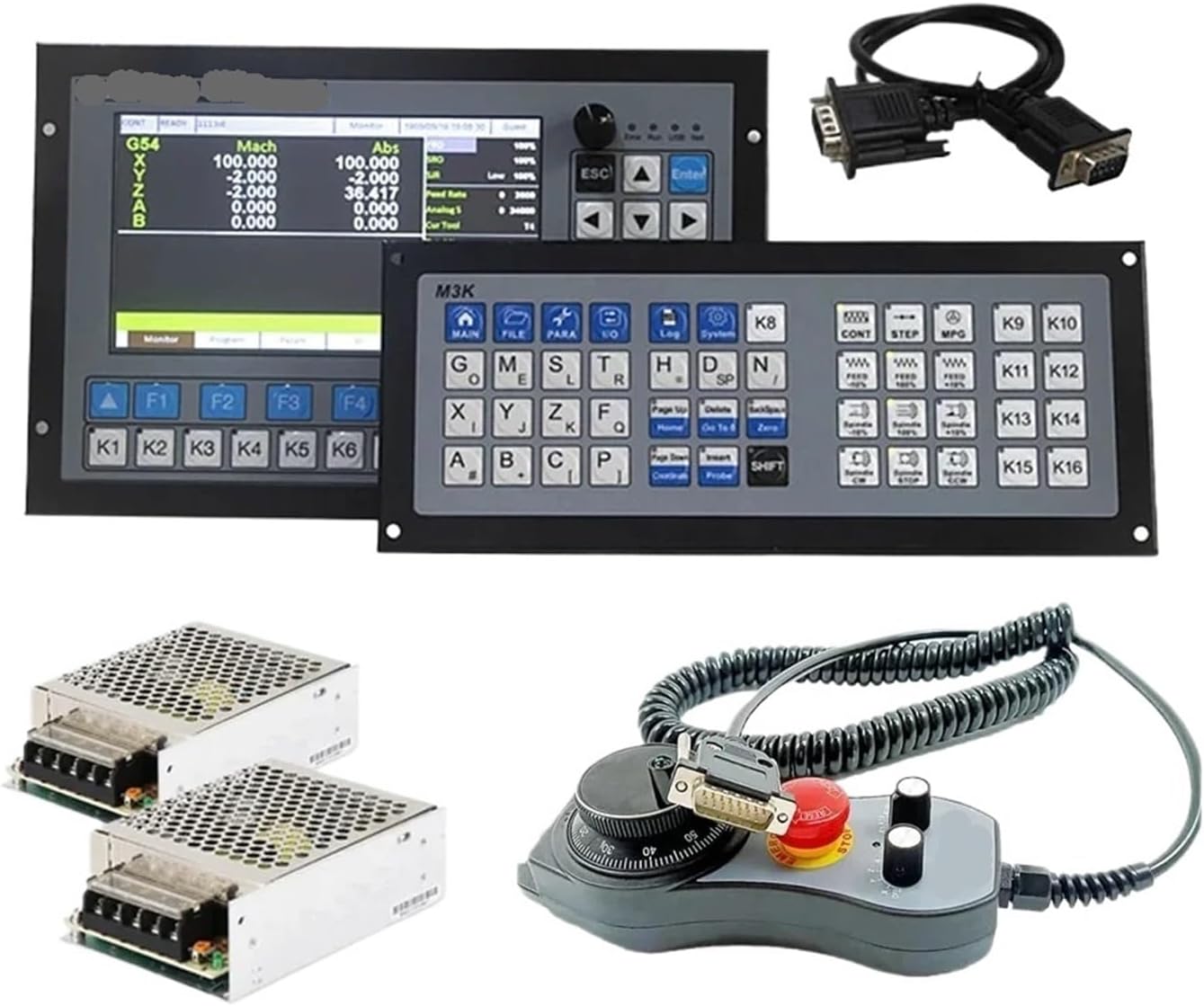 Expert Offline Controller Interface Kit 3 4 5 Axis + Extended Keyboard + 6 Axis MPG Handwheel + 75w 24V Power Supply