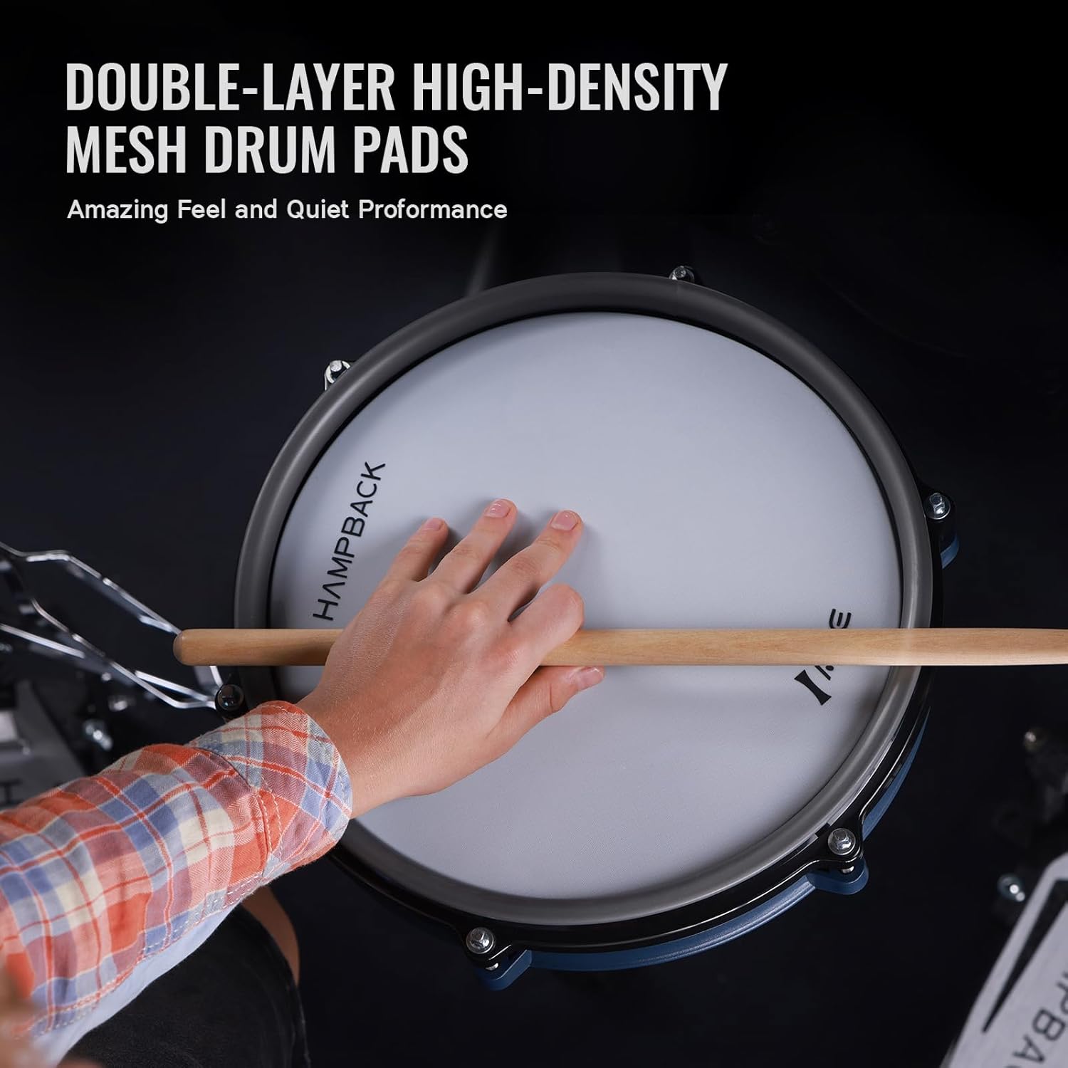 ACE-310 Electric Drum Set with 8'' Drum Pads, 12'' Cymbals with Choke, 5