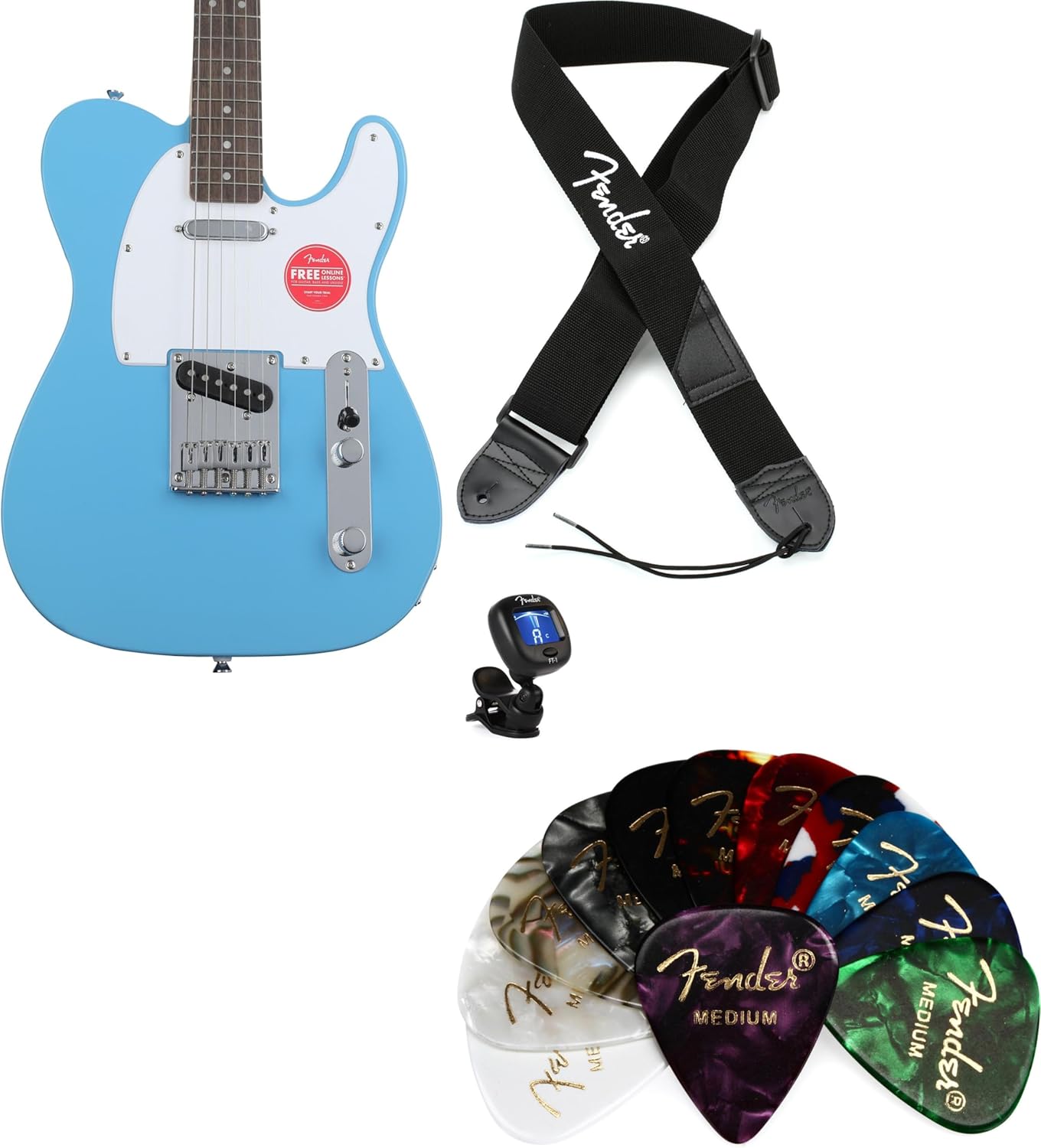 Squier Sonic Telecaster Electric Guitar Essentials Bundle - California Blue