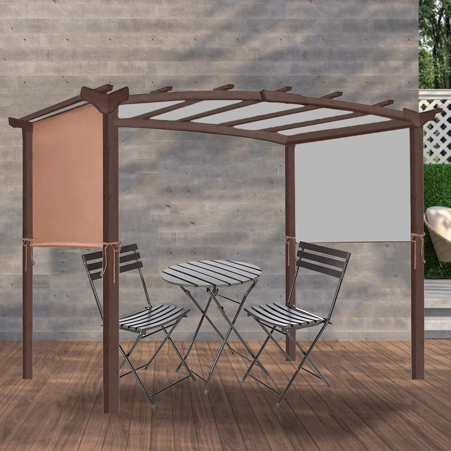 Pergola Replacement Canopy, Outdoor Garden Replacement Cover Side Canopy Overhead Sun Shade Backyard Canopy Cover Waterproof Polyester Cover for Durable Use