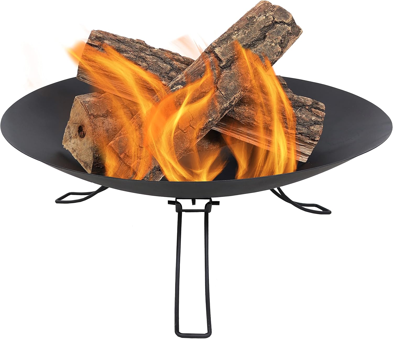 Sunnydaze Portable Folding Fire Pit- Outdoor Classic Ebony 24