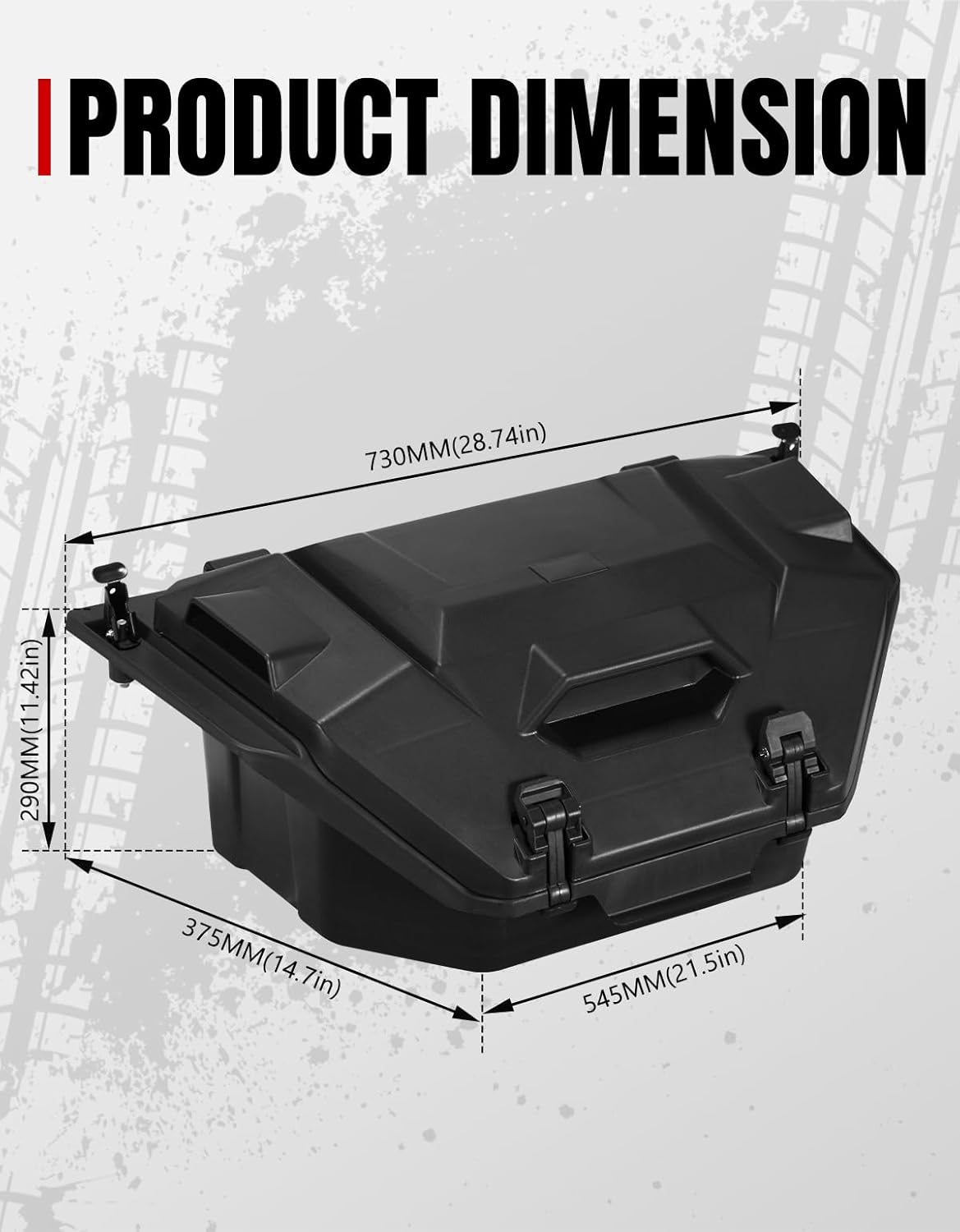 A & UTV PRO 36 QT Rear Storage Box Compatible with 2022-2026 Polaris RZR PRO R/Pro R 4, Waterproof Dust Resistant Cargo Box Bin Bed Tool Box Accessories, Replace OEM # 2884236