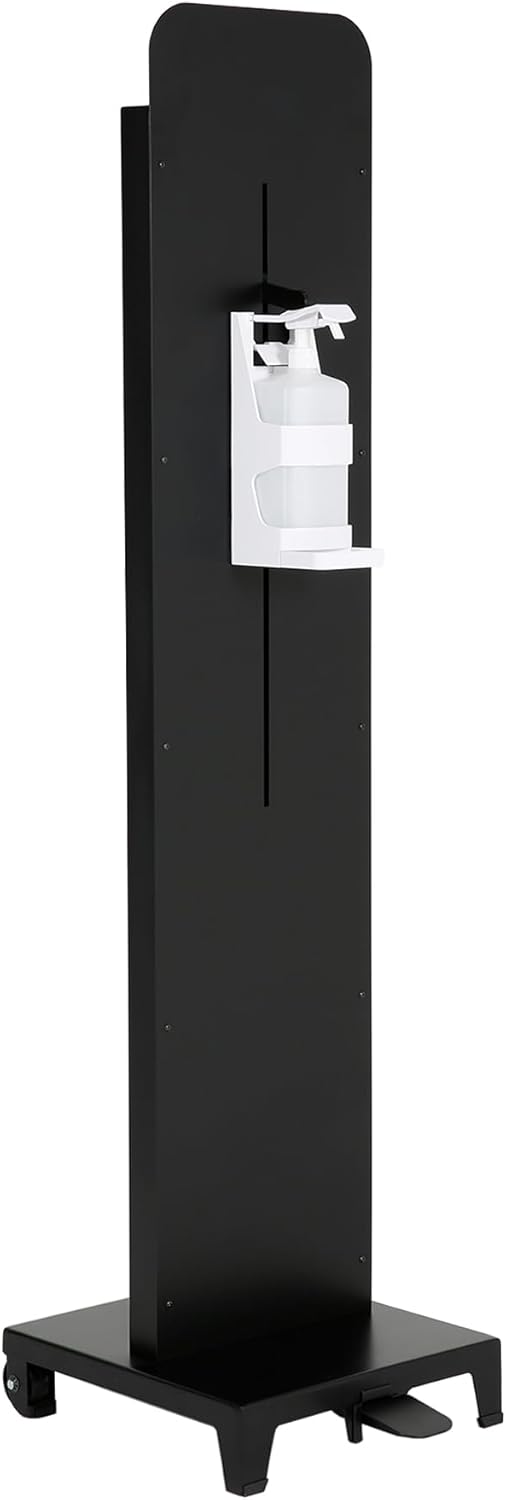 M&T Displays Handsfree Touchless Foot Operated Refillable Hand Sanitizer Dispenser Station 1000 mL. (33.8 oz.) for Liquid/Lotion Soap or Sanitizing Products Floor Standing (Black)