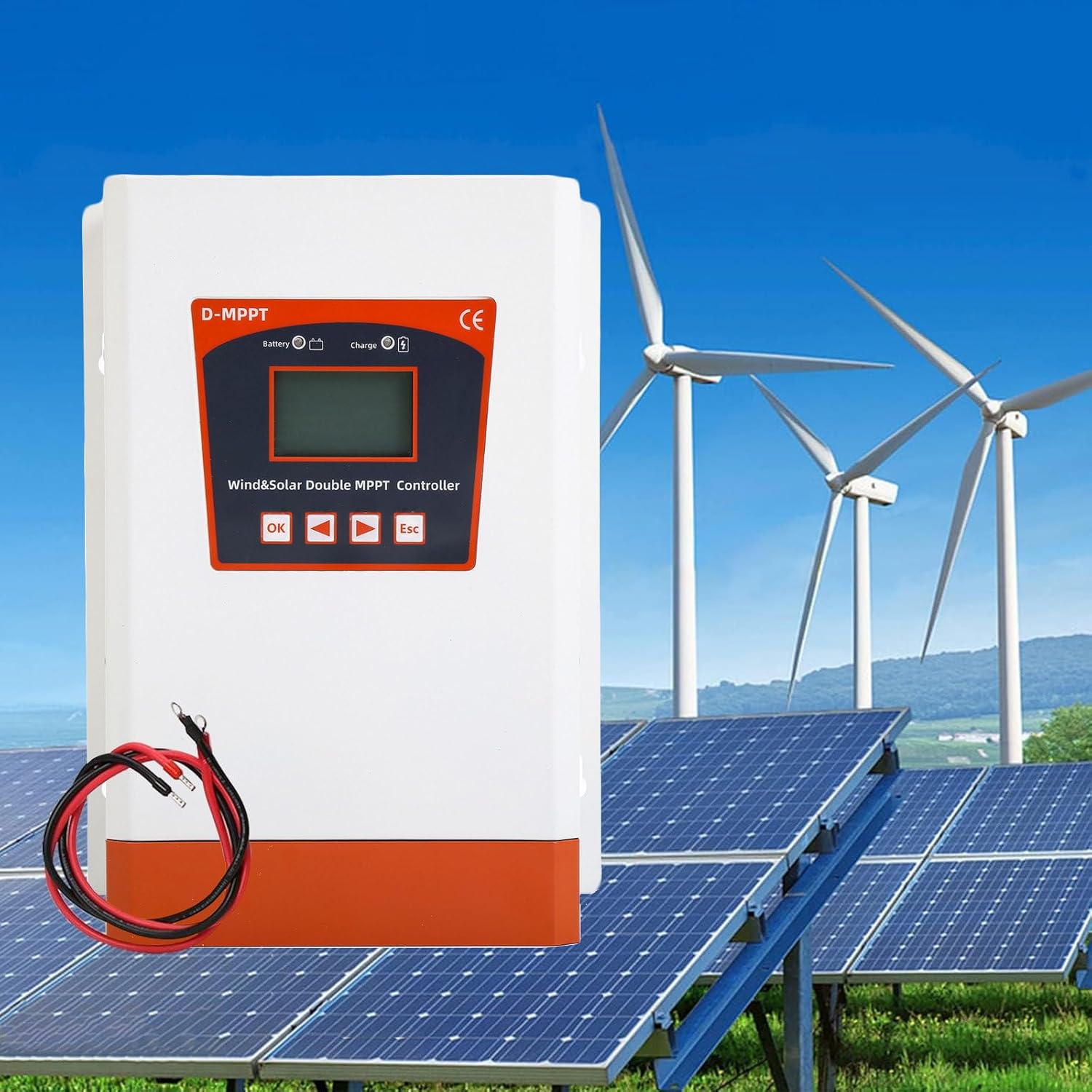 Home Hybrid Charge Controller 6000W Wind 4000W PV Solar, Automatic 12V 24V 48V Hybrid Wind/Solar Controller with Dump Load,24V/48V