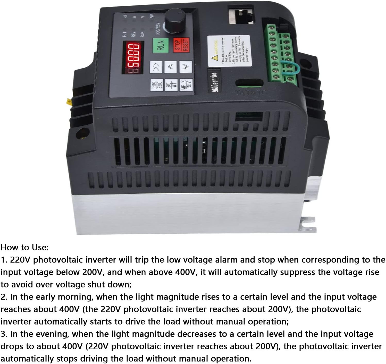 Variable Frequency Converter, Solar VFD for Photovoltaic Pump and Motor Control, 1.5KW 220V