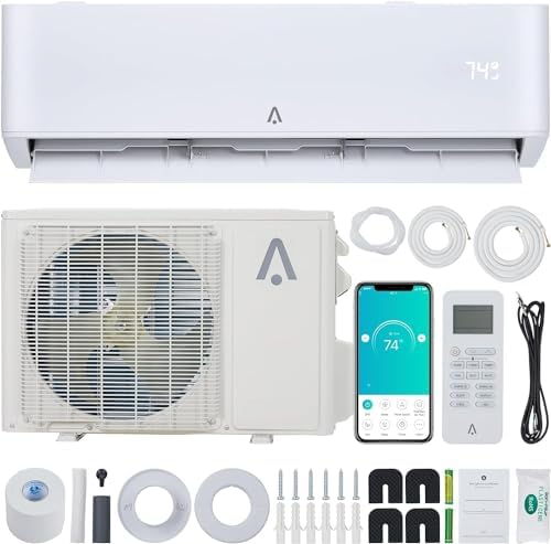 24,000 BTU Split Air Conditioner, Split AC/Heating System 23 SEER Split-System Air Conditioner Inverter, Cools Rooms up to 1500 Sq. Ft, Mini Split A/C