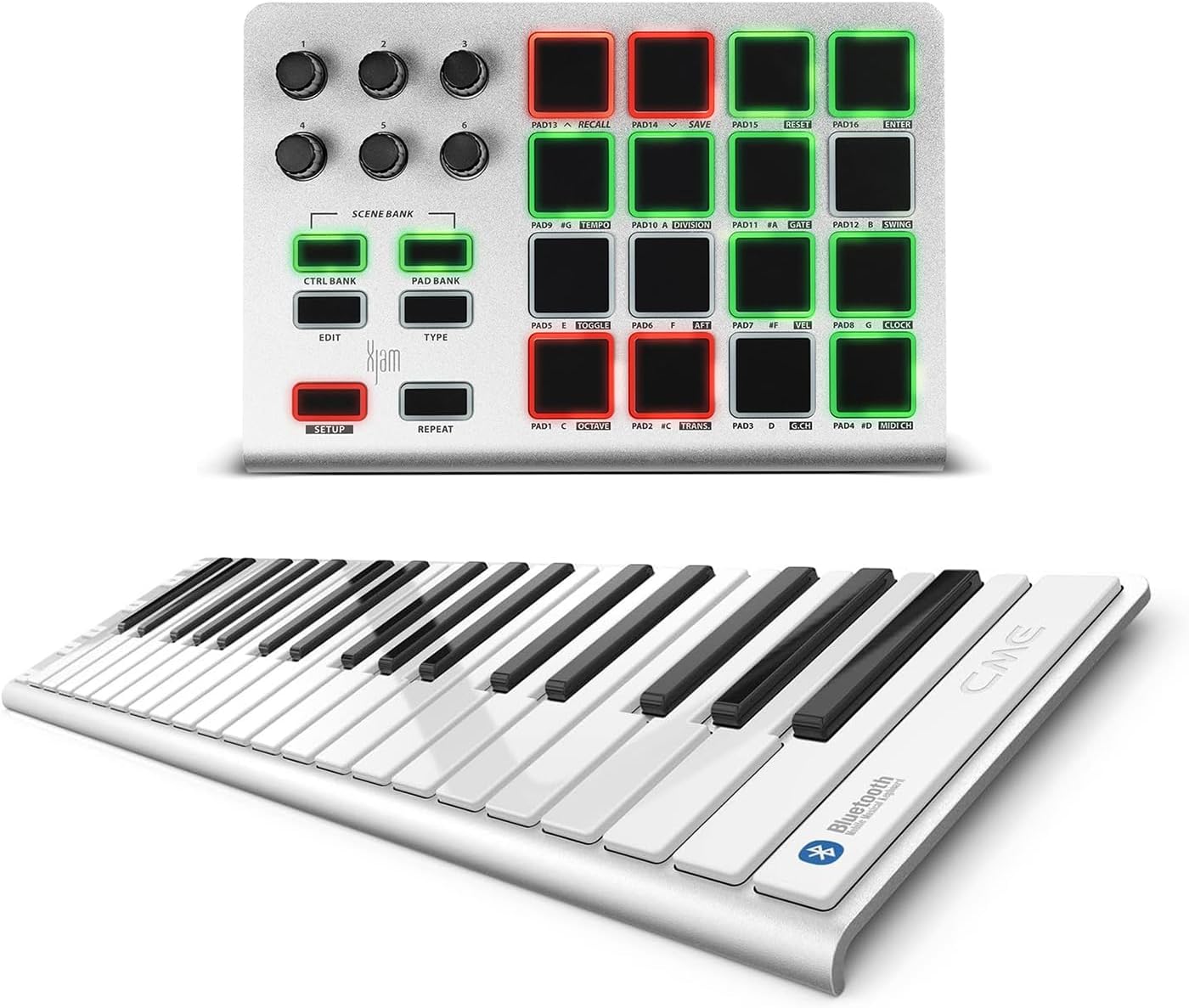 Xkey 37 Air + Xjam USB | Mobile MIDI Keyboard + Controller Pack | Ultra-thin, aluminum, mobile-friendly | Velocity-sensitive, polyphonic aftertouch | Plug & play via USB MIDI