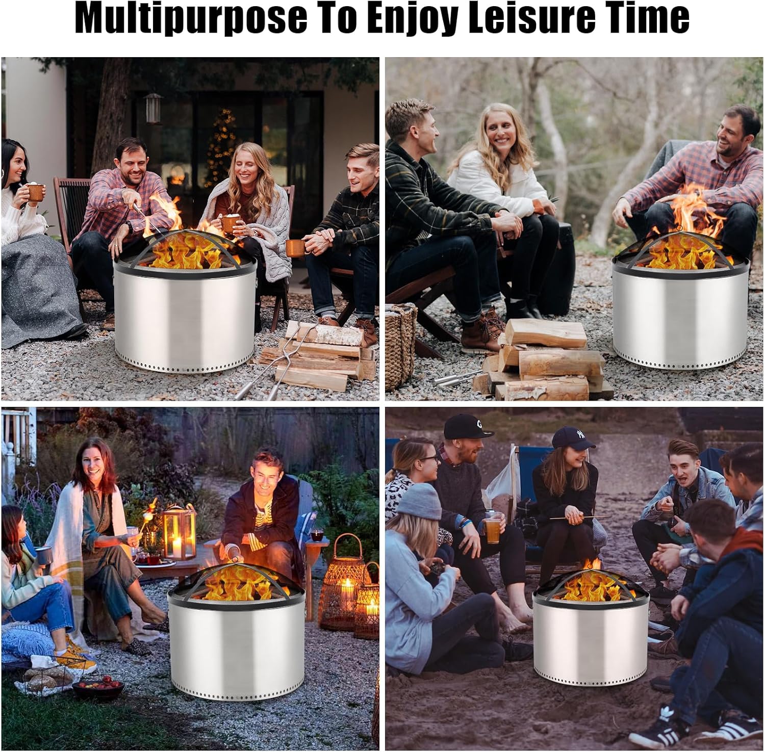 GarveeLife Fire Pit Spark Screen Cover for Campfires - Easy Lift Stainless Steel, Mesh Protector, Guide Rod Included, Outdoor Patio & Backyard Accessory, Black，30 * 30 * 8.6 in