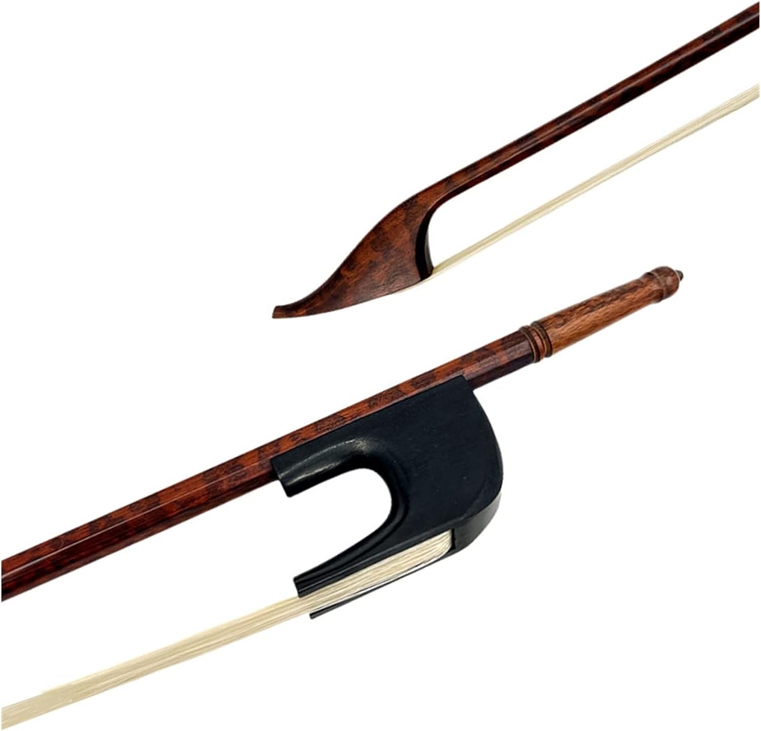 TSTS 1 Pcs Classic Style Upright Bass 3/4 Bow Snakewood Bass Bow,top Level White/Black Horsehair Horsetail Professional Violin Bow (Color : WH, Size : 3-4)