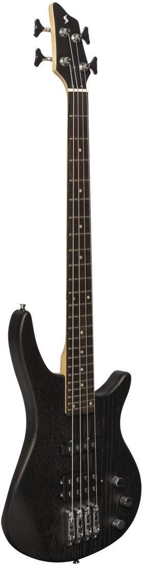 Stagg 4 String Bass Guitar, Right, Black, 3/4 Size (SBF-40 BLK