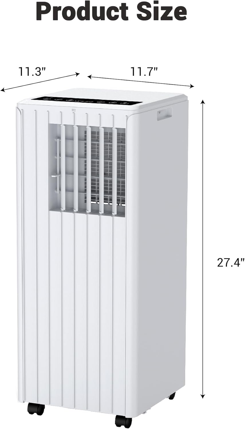 Portable Air Conditioners, 8000 BTU Portable AC Cools up to 350 Sq. Ft., LED Touch Panel, Built-in Dehumidifier, Fan, 3 in 1 Compact Indoor Quite AC Unit for Home Office Dorm RV