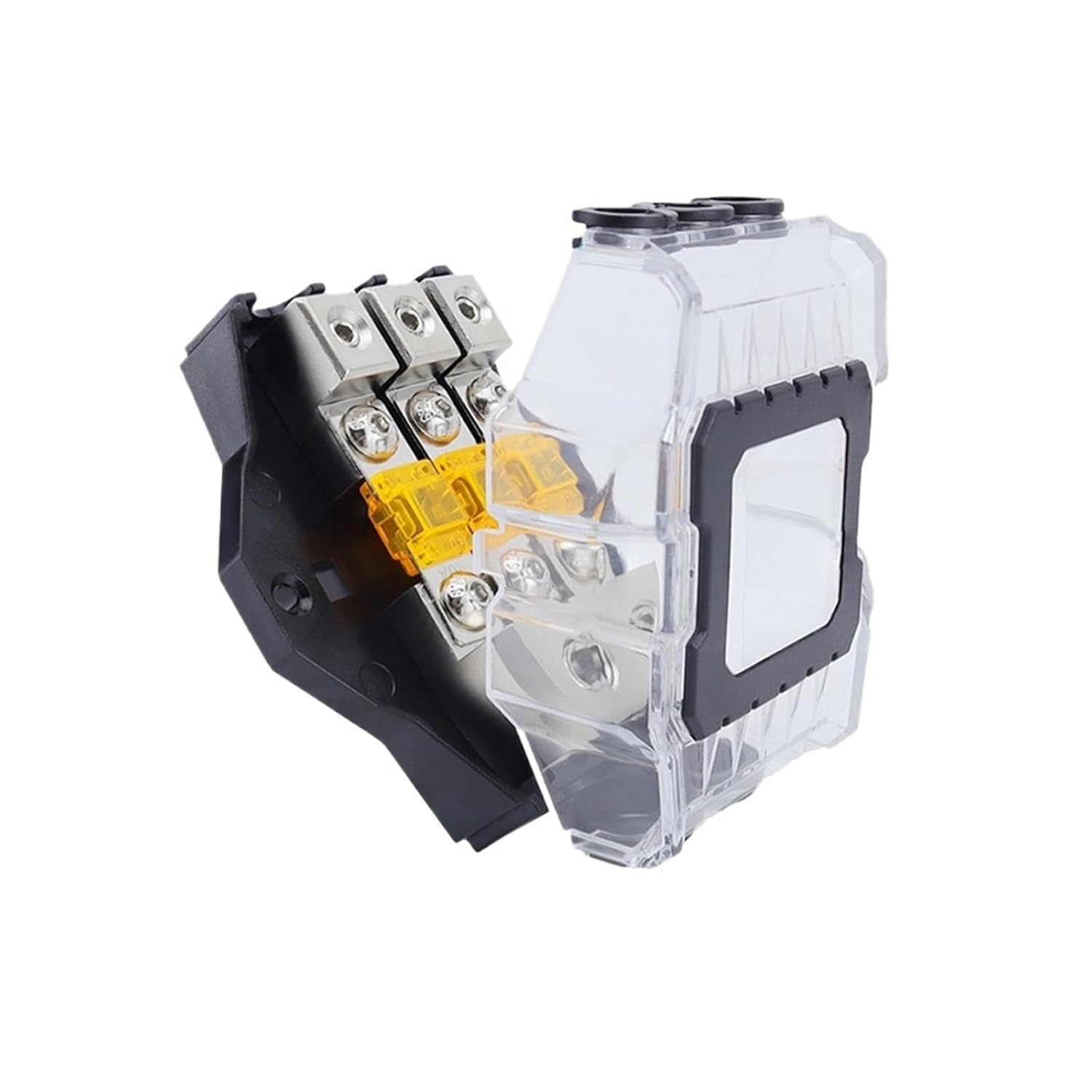 1/2/3/4-Way Fused Distribution Block with 80A Fuses Amp Ground Distribution Block for Car Audio Amplifier Splitter