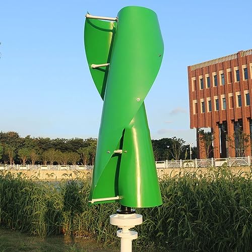 5kW Wind Turbine Generator Kit - 12V/24V/48V Off-Grid System with Hybrid MPPT Charge Controller, Low Wind Speed, Quiet Maglev Technology, Green Color