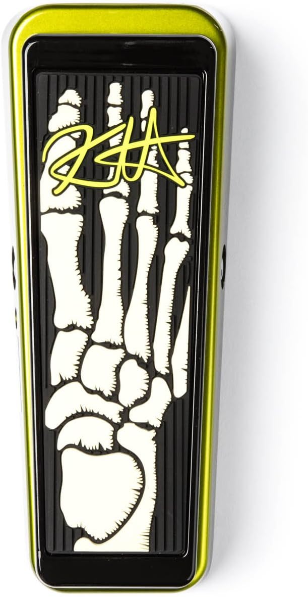 Dunlop KH95 Kirk Hammett Signature Cry Baby Wah Pedal Bundle with 2 Patch Cables, Clip-On Tuner, and Dunlop PVP101 Pick Pack