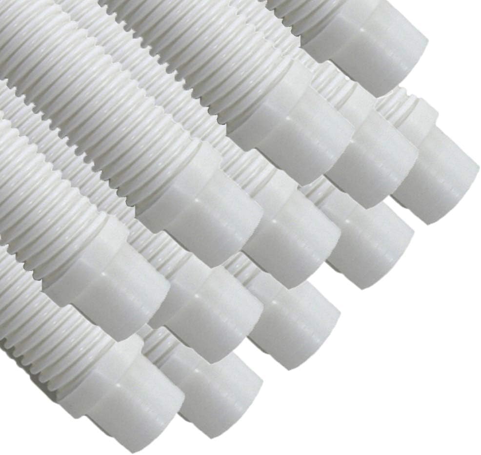 Puri Tech 12 Pack Universal Swimming Pool Cleaner Suction Hose 48 Inches Long White Color for Kreepy Krauly, Baracuda G3/G4, Navigator, & More