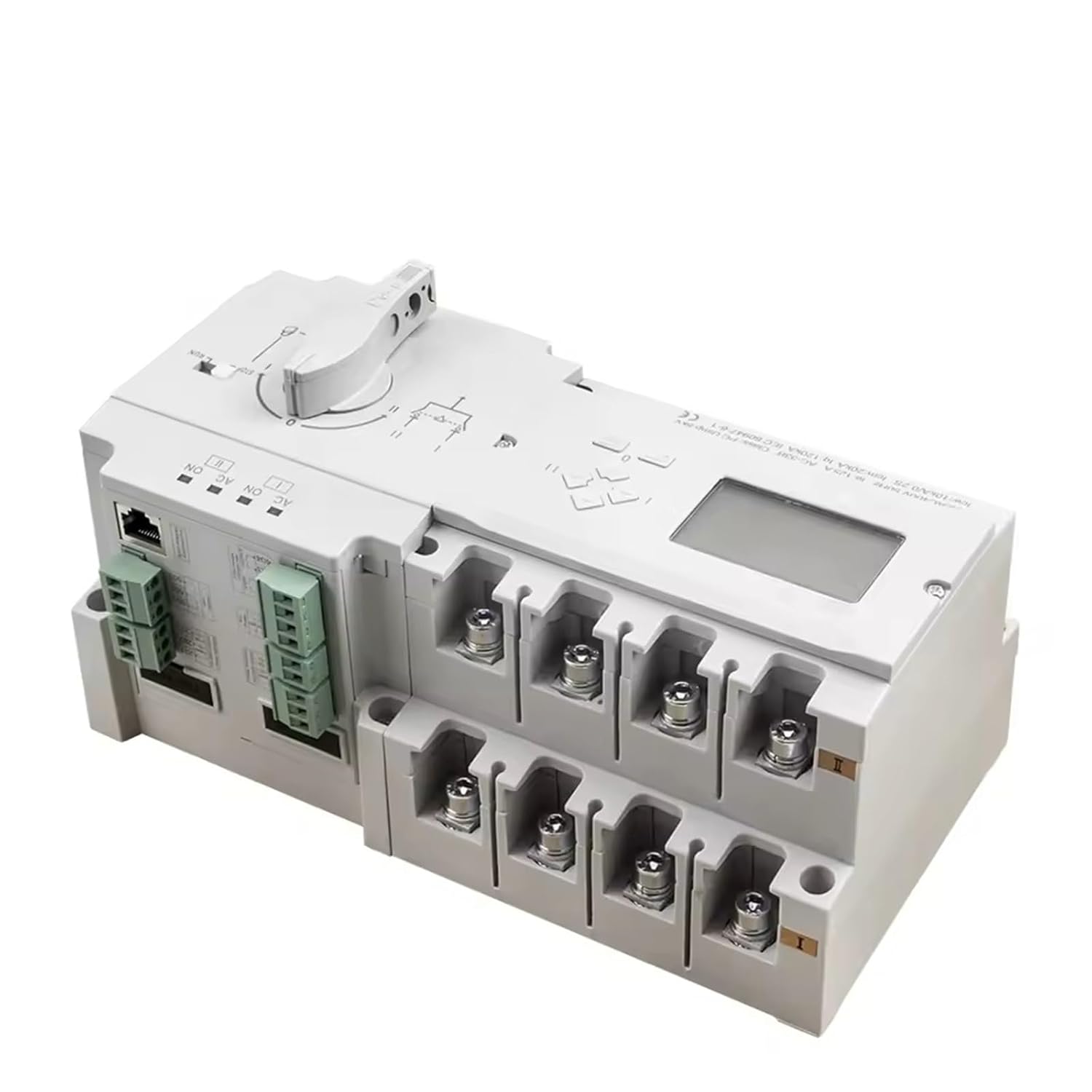 C/D Type 63A 100A 125A ATS Generator Dual Power Automatic Transfer Switch with Control Panel Circuit Breaker(125A D Type Cable)