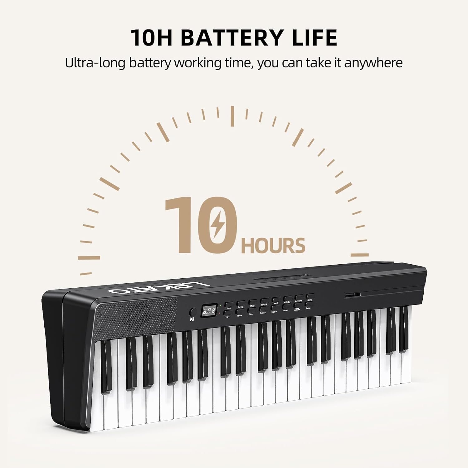 LEKATO FP-10 Portable Piano Keyboard for Beginners 88 Keys Folding Digital Piano with Sustain Pedal Foldable Electric Piano Keyboard with Semi Weighted Wood Grain Key Suitable for Midi Bluetooth
